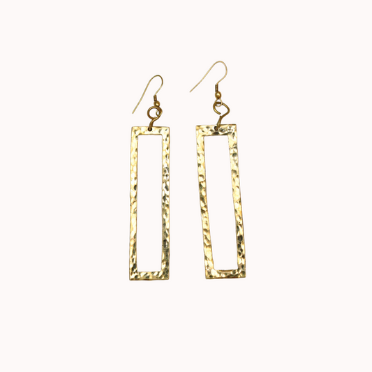 Long brass earrings